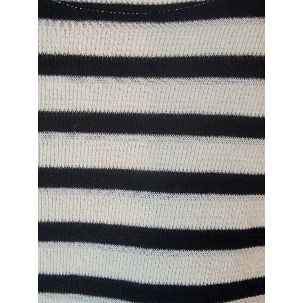 Madewell Striped Cream And Black Short Sleeve Sweater Size M - Picture 4 of 4